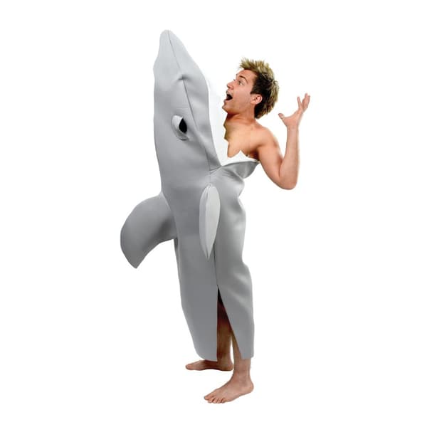 Bristol Novelty Unisex Adults Shark Bite Costume Grey One Size