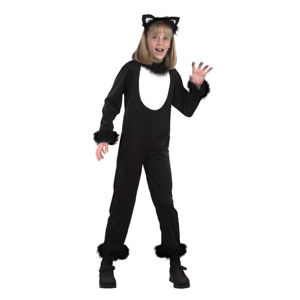 Bristol Novelty Kostym för katt för barn/barn Black/White XL