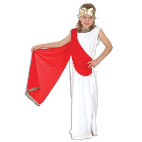 Bristol Novelty Childrens/Girls Goddess Costume White/Red/Gold M