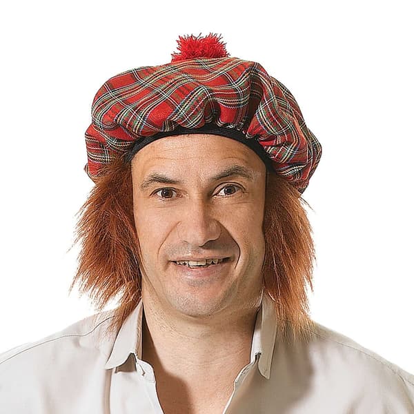 Bristol Novelty Unisex Adults Scots Tartan Hat And Hair