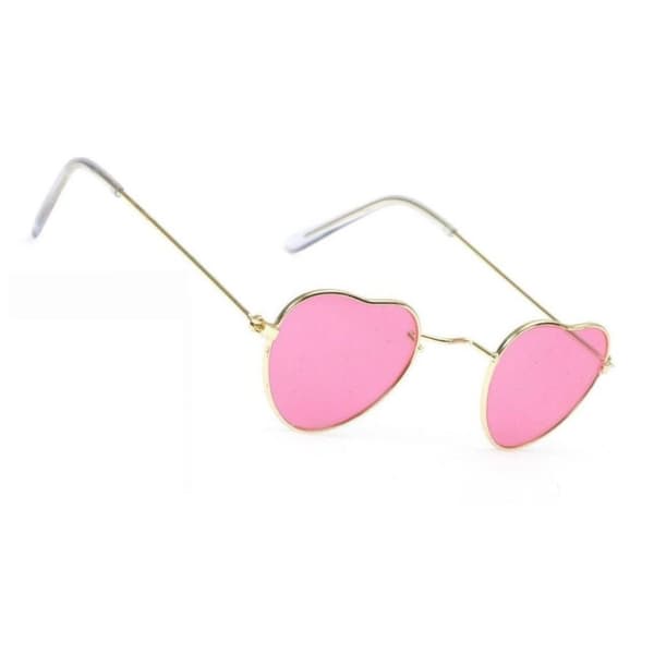 Bristol Novelty Unisex Adults Heart Shaped Glasses Pink/Gold One Size