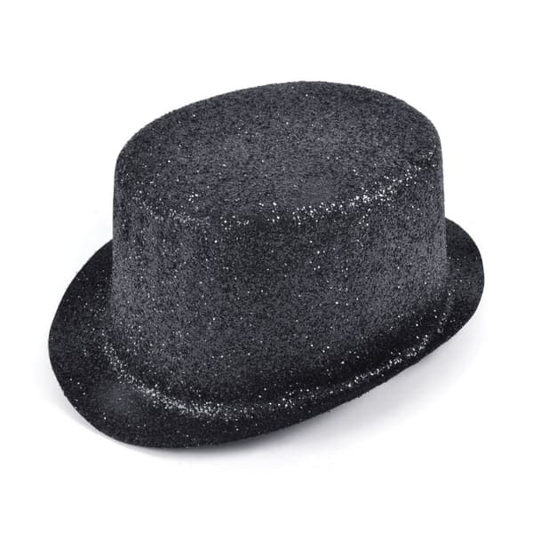 Bristol Novelty Unisex Glitter Topper Hat Black One Size