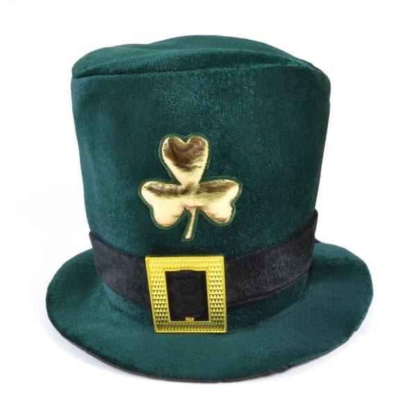 Bristol Novelty Unisex irsk fløjlshat af fløjl Green/Black/Gold One Size