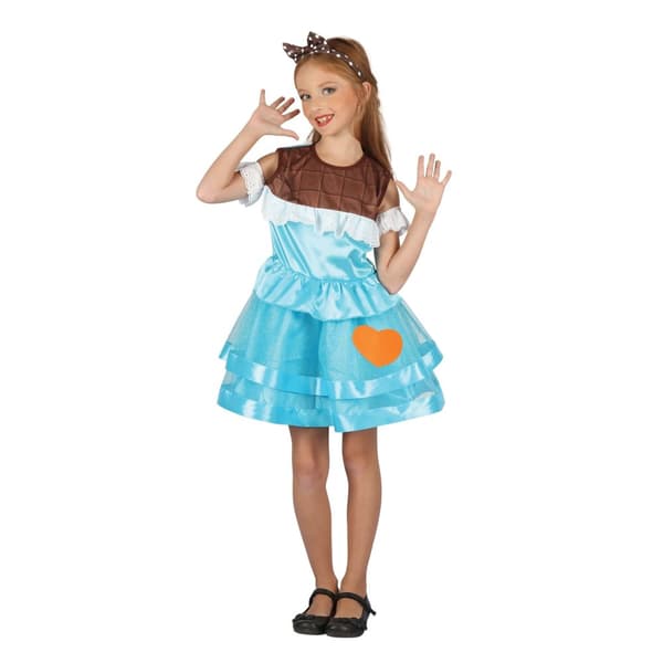 Bristol Novelty Childrens Girls Cheeky Chocolate Costume Blue/Brown S