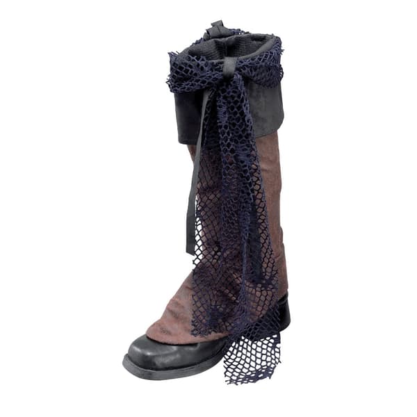 Bristol Novelty Unisex Distressed Leather Pirate Boot Tops Brown/Black One Size