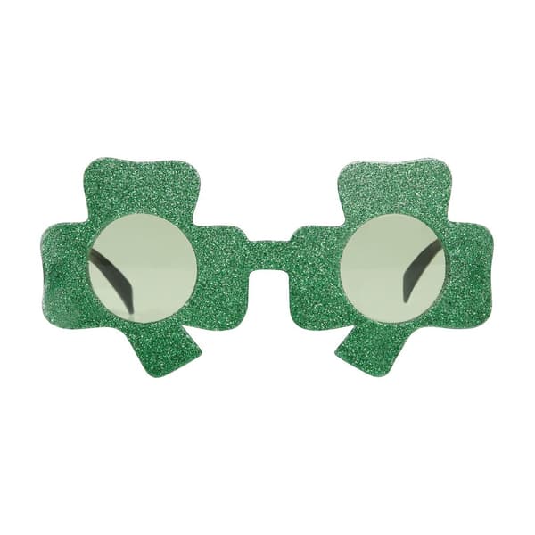 Bristol Novelty Unisex Clover Shaped Irish Glasses Green One Size