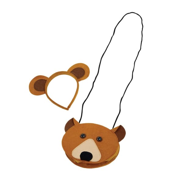 Bristol Novelty Bear Bag And Ears Set Brown One Size