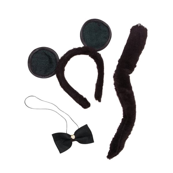 Bristol Novelty Unisex Mouse Ears Bow Tie And Tail Accessories Set Brown/Black One Size