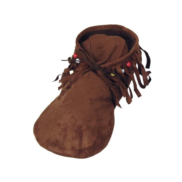 Bristol Novelty Womens/Ladies Hippie Leather Moccasins Brown 4-9 UK