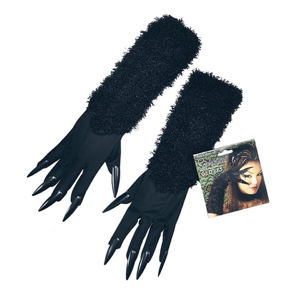 Bristol Novelty Unisex Adults Cat Gloves With Claws Black One Size