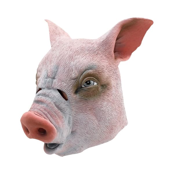 Bristol Novelty Unisex Pig Rubber Head Mask Pink One Size