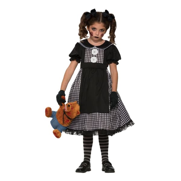 Bristol Novelty Girls Rag Doll Costume Black/White M