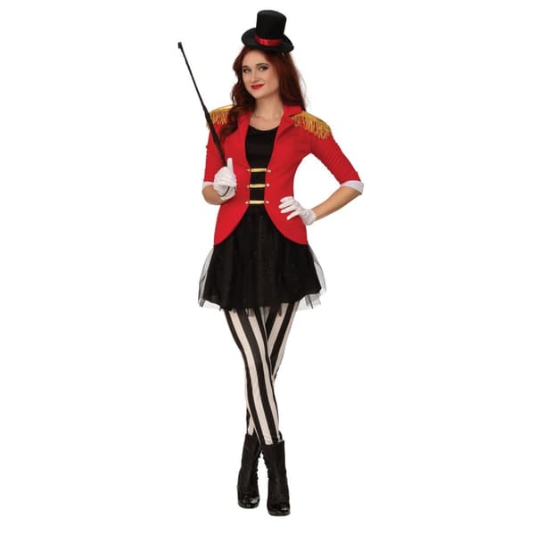 Bristol Novelty Womens/Ladies Ringmaster Costume Red/Black/White L