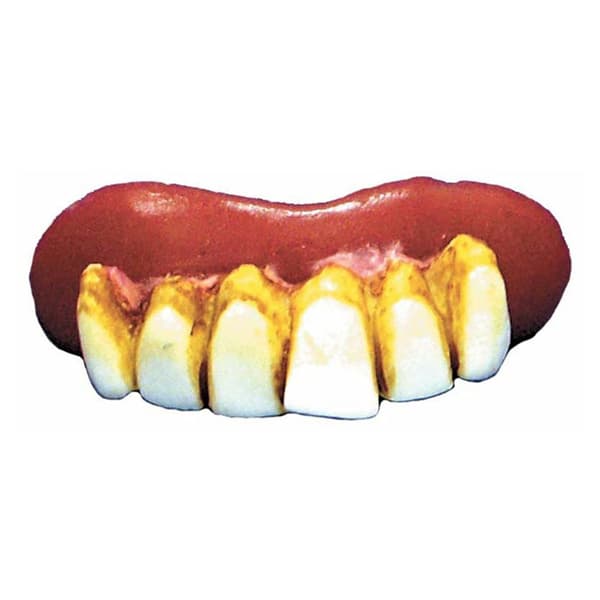 Bristol Novelty Mr Groovy Dentures Fake Teeth With Impression Putty Pink/Off White One Size