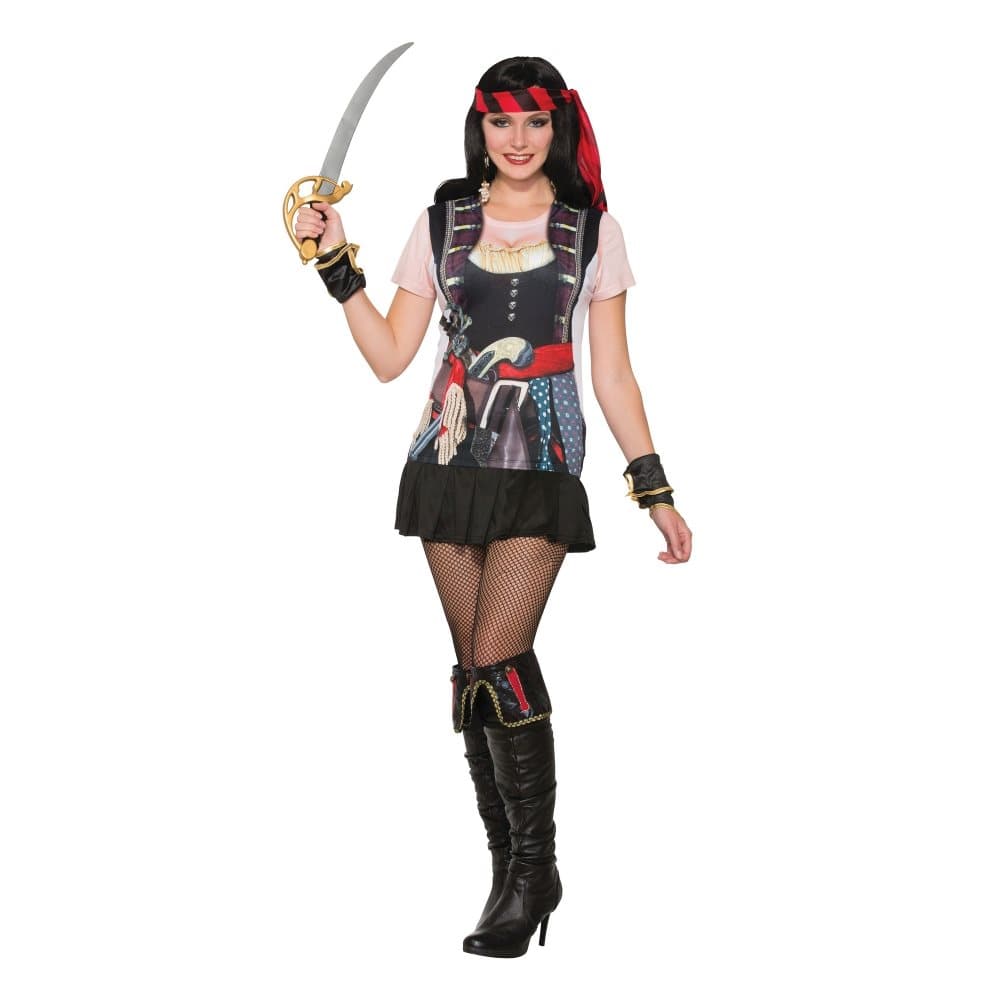 Bristol Novelty Kvinnor/Damer Pirate Gal 3D Tee Shirt