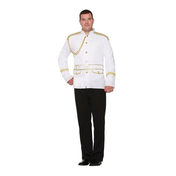 Bristol Novelty Mens Fairytale Prince Jacket White/Gold One Size