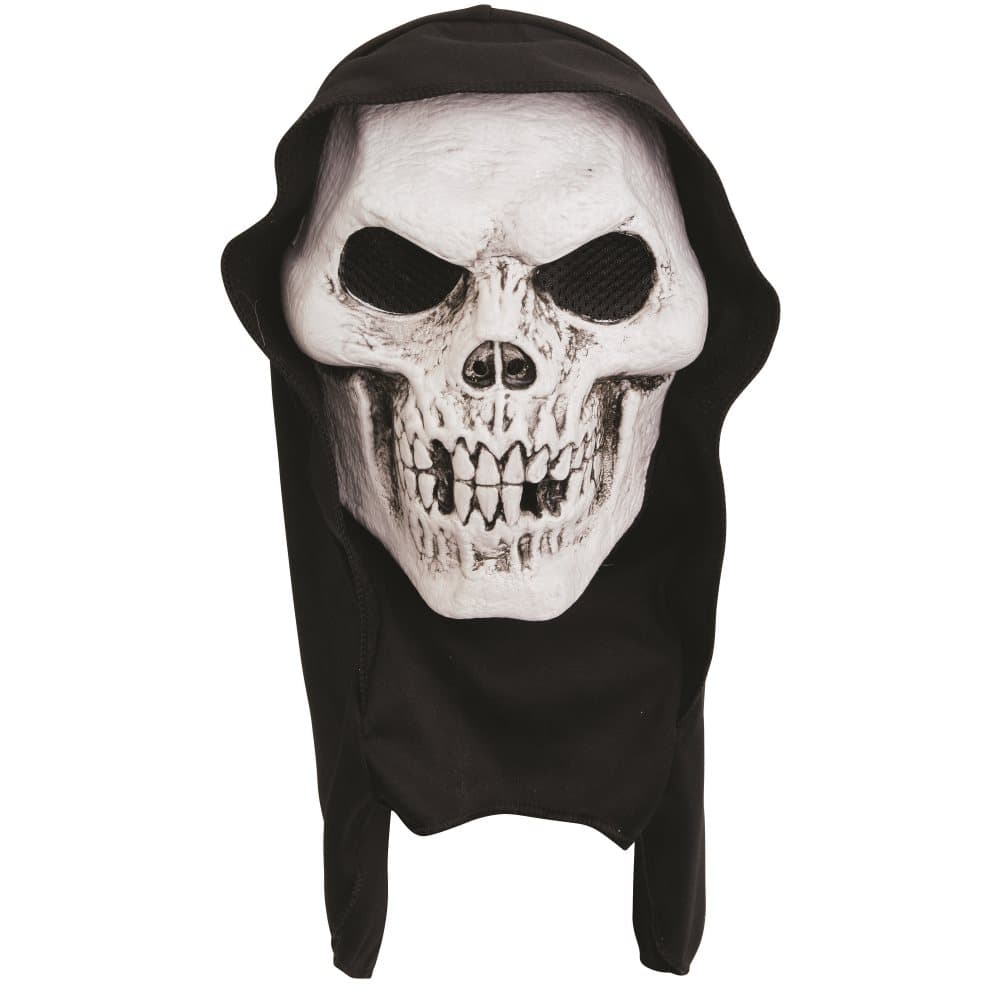 Bristol Novelty Unisex vuxen mask med huva och dödskalle för terror