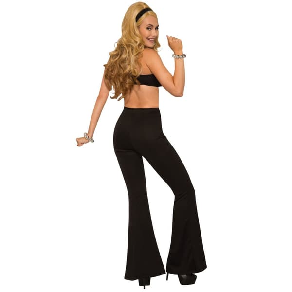 Bristol Novelty Women/Ladies High Waist Disco Trousers Black M/L