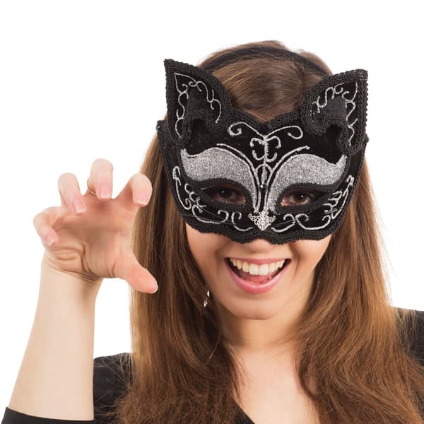 Bristol Novelty Dekorativ maske med sort kat Black One Size