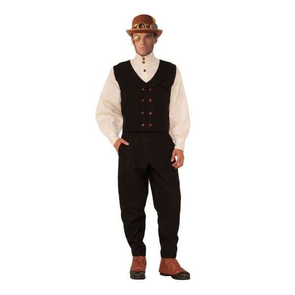 Bristol Novelty Steampunk vest til mænd Black One Size