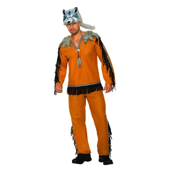Bristol Novelty Unisex Voksne ulve åndelig kostume og maske Orange/Black/Grey/Blue 42in chest