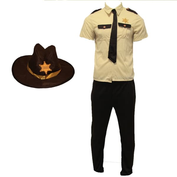 Bristol Novelty Mens US Sheriff Costume White/Black/Gold XL