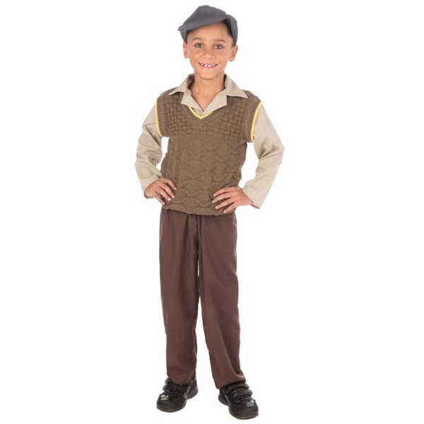Bristol Novelty Boys Wartime School Boy Costume Brown/Beige M