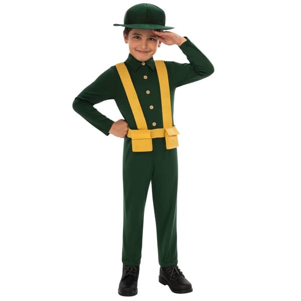 Bristol Novelty Childrens/Kids WWI Soldier Costume Green/Yellow S