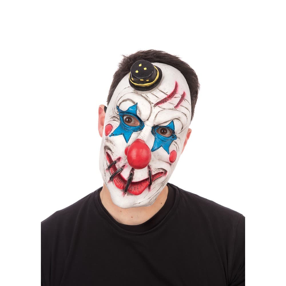 Bristol Novelty Unisex vuxna Top Hat Horror Clown Face Halloween Mask