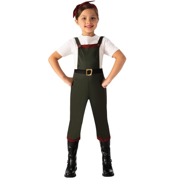 Bristol Novelty Flickor landflicka kostym Green/Red M