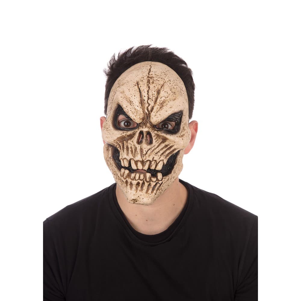 Bristol Novelty Unisex Dark Skeleton Grin Halloween Mask