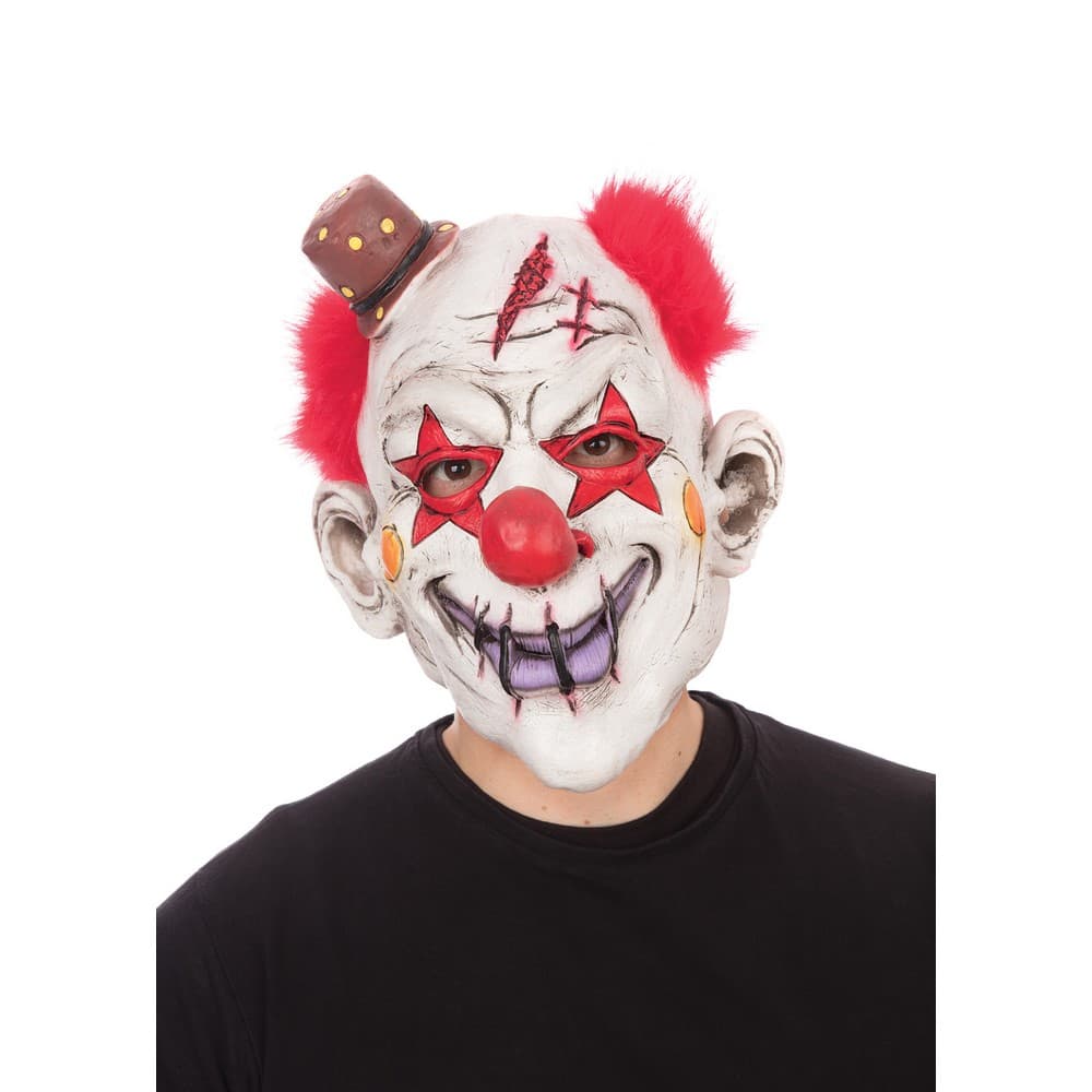 Bristol Novelty Unisex vuxen Top Hat & Hair Horror Clown Halloween Mask