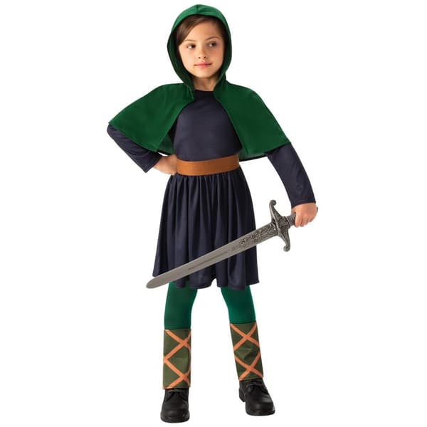 Bristol Novelty Girls Saxon Girl Costume Green/Black S