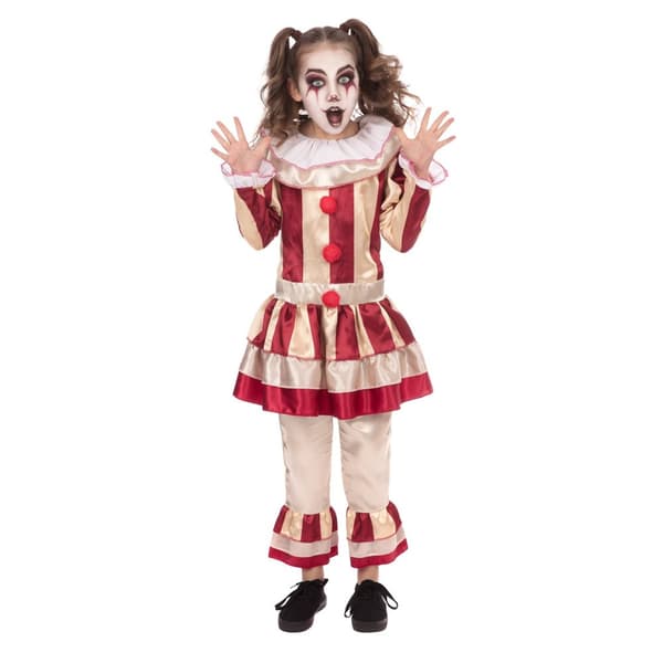 Bristol Novelty Girls Carnevil Clown Red/Cream S