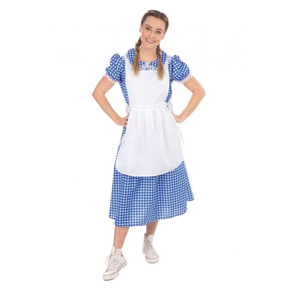 Bristol Novelty Kvinder/damer Classic Country Girl kostume Blue/White M