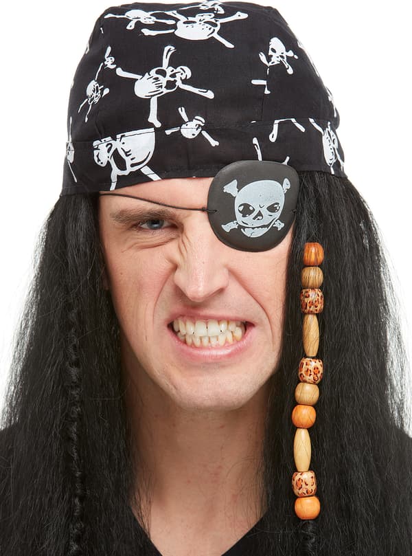 Funidelia | Merirosvon Silmälappu naisille ja miehille ▶ Corsair-Merirosvot, Buccaneerimerirosvot - Musta, asusteet asuihin