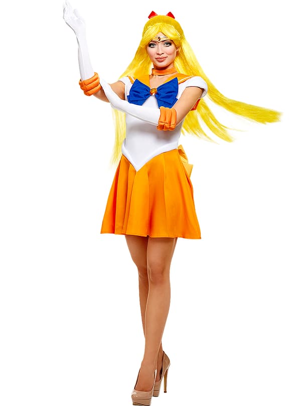 Funidelia | Sailor Venus kostyme - Sailor Moon OFFISIELL til dame ▶ Anime, Cosplay, Usagi Tsukino, Tegneserie - Oransje