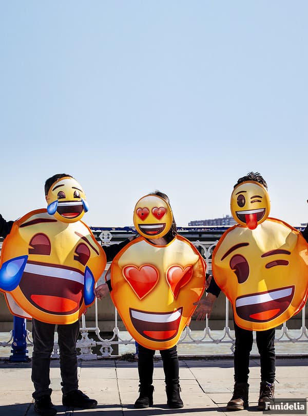 Funidelia | Emoji Maskeraddräkt blinka med ett öga OFFICIELLA för flicka och pockje ▶ Emoticon, Whatsapp, Originella och roliga - Gul