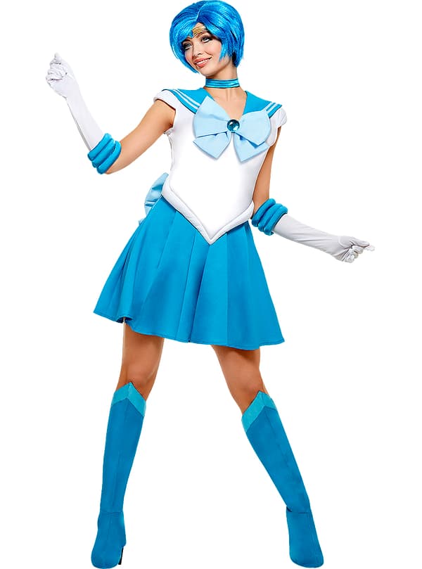 Funidelia | Sailor Mercury Maskeraddräkt - Sailor Moon OFFICIELLA för dam ▶ Anime, Cosplay, Usagi Tsukino, Tecknad - Blå