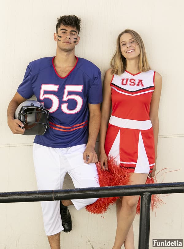 Funidelia | Amerikansk fotballspiller kostyme til mann ▶ Rugby, Quarterback, Amerikansk Fotball, Yrker - Blå