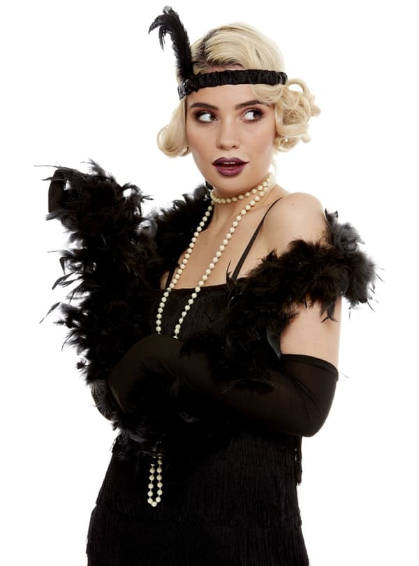 Funidelia | Långt Pärlhalsband för dam ▶ 20 tals, Cabaret, Gangster, Decennier - Vit, accessoarer för maskeraddräkter