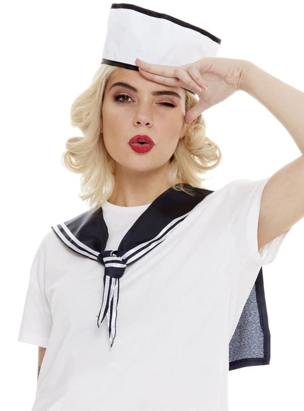 Funidelia | Sailor Sæt: Tørklæde og hat til kvinder og mænd ▶ Kaptajn, Matros, Marine, Professioner, tilbehør til kostume