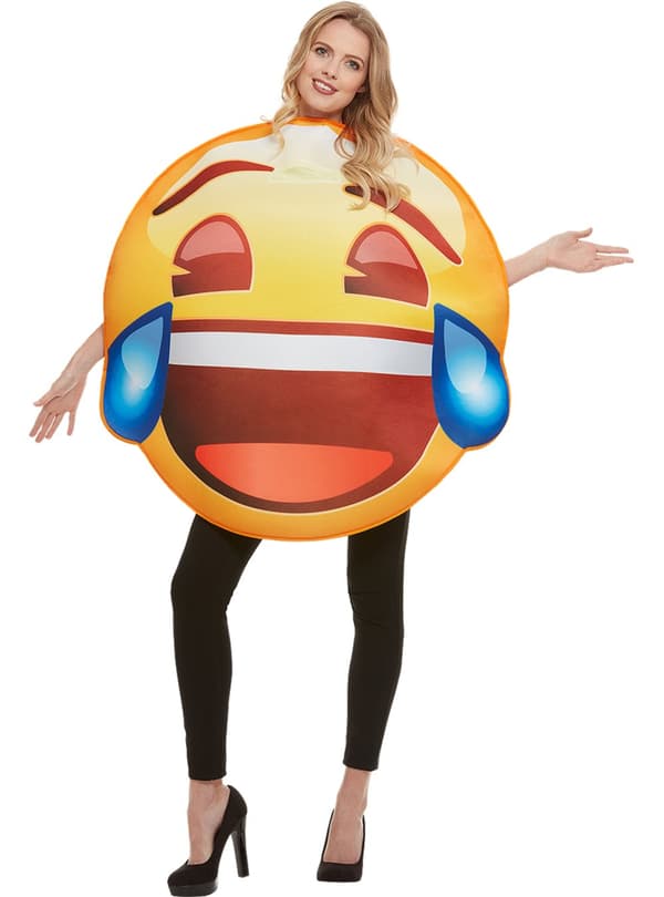 Funidelia | Emoji Kostume smiler med tårer OFFICIELLE til kvinder og mænd ▶ Humørikon, Whatsapp, Originalt & Sjovt - Gul