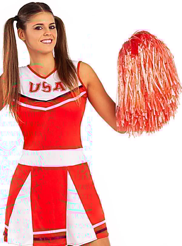Funidelia | Pompom röd för dam ▶ Cheerleader, Amerikansk Fotboll, Högre Skola, Yrken - Röd, accessoarer för maskeraddräkter