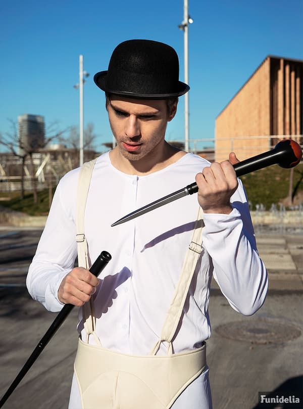 Funidelia | Ruoko piiloitetulla tikarilla naisille ja miehille ▶ Clockwork orange, Droog, Elokuvat ja sarjat - Valkoinen, asusteet asuihin