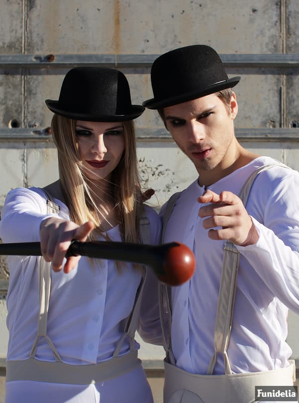 Funidelia | Ruoko piiloitetulla tikarilla naisille ja miehille ▶ Clockwork orange, Droog, Elokuvat ja sarjat - Valkoinen, asusteet asuihin