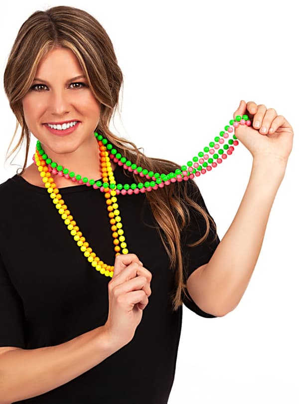 Funidelia | Halsband med neonfärgade pärlor för herr ▶ 80 tals, 90 tals, Popmusik, Decades - Flerfärgad, accessoarer för maskeraddräkter