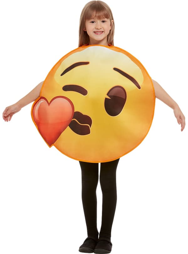 Funidelia | Emoji Maskeraddräkt puss med hjärta OFFICIELLA för flicka och pockje ▶ Emoticon, Whatsapp, Originella och roliga - Gul