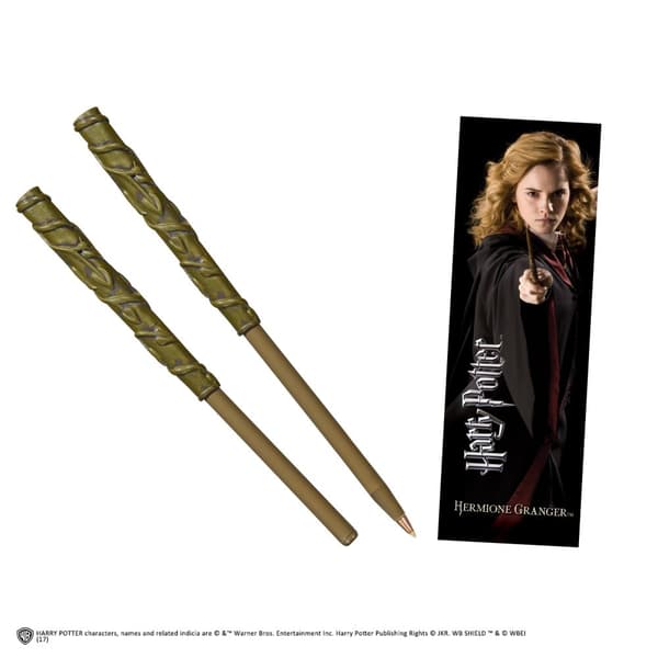 Hermione Harry Potter tryllestavs kuglepen og bogmærke