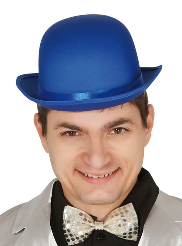 Blå bowler hat til voksne